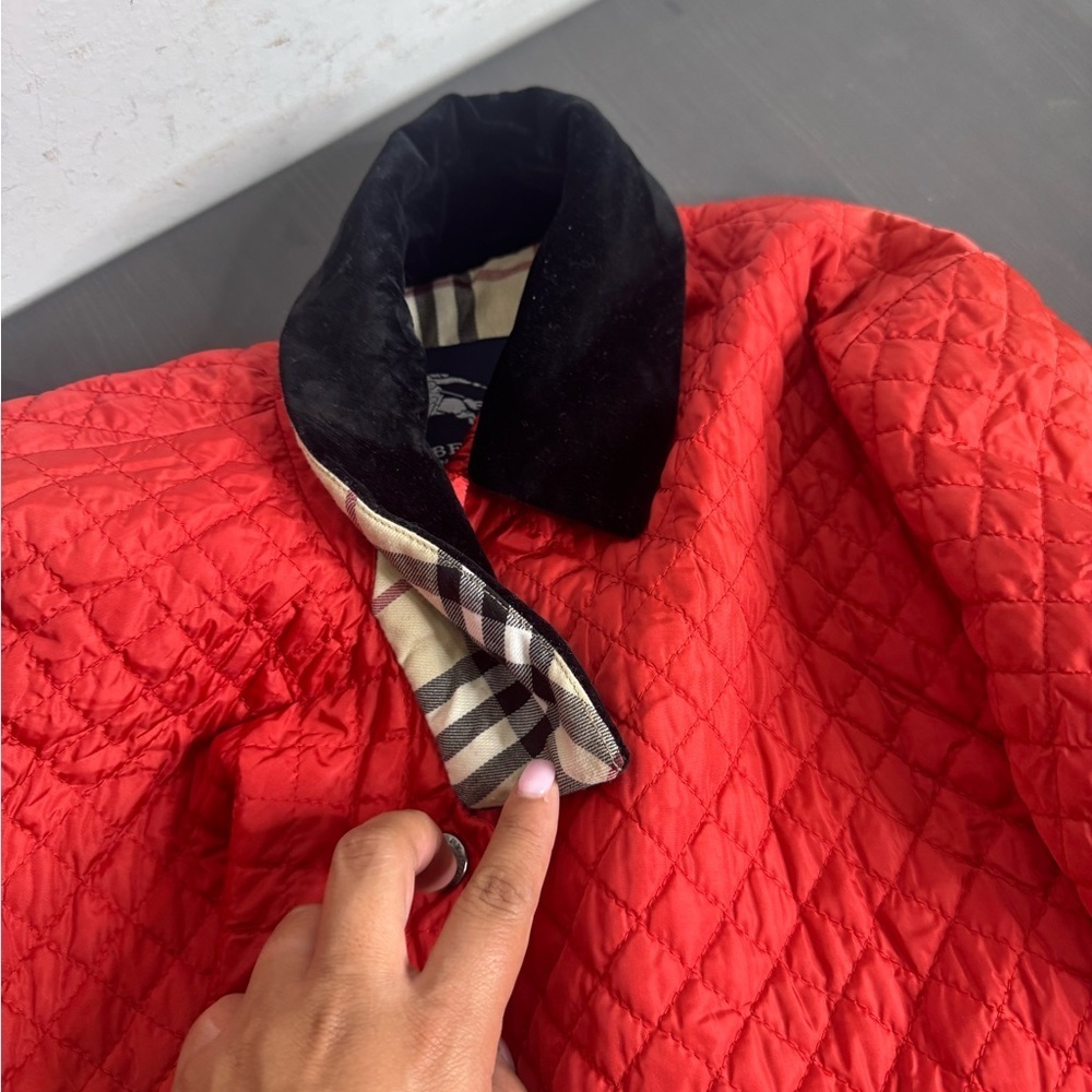 Vintage Burberry Quilted Jacket Red - Picture 7 of 10